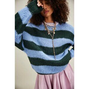 Free People Paris Sweater in Forest Cloud Combo